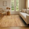 Living Room Rug In Hand-braided Jute Natural Lines 300x400