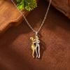 Necklace: Boys and Girls Hugging Each Other. Couple's Double-color Necklace. Minimalist and Niche Design. Unique Collar Chain.