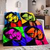 1 pièce M.. Couverture en Flanelle Pop Art Haricot Imprimée HD Légère Douce Chaude Couverture Toutes Saisons pour Canapé, Lit, Voyage, Camping Lavable en Machine