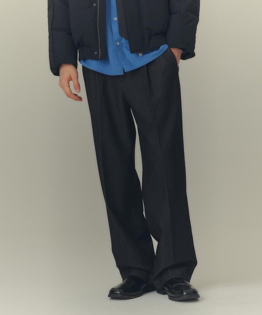 MINDBRIDGE [Couture] Denim-Like Wide One-Pleat Pants