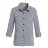 Lightweight Plaid Cotton Blouse for Mature Women, 3/4 Sleeves