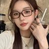 Y2K Leopard Small Frame Glasses Women Retro Fashion Simple Vintage Female Girls Eyewear Decorative Anti-blue Light Eyeglasses