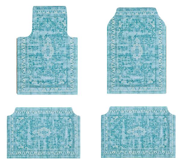 Set of Bohemian Style Floor Mat Universal Size Car Foot Mat American Retro Rugs for Bedroom Home Anti-slip Soft Rug