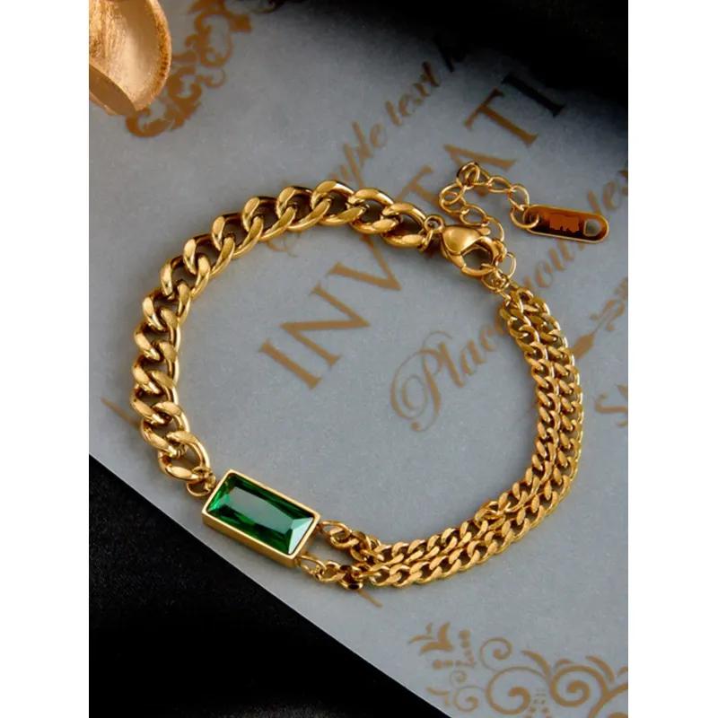 1 Women's European and American Trendy Emerald Bracelet, Wedding, Date, Travel, Banquet, Party, Holiday Dressing Gift