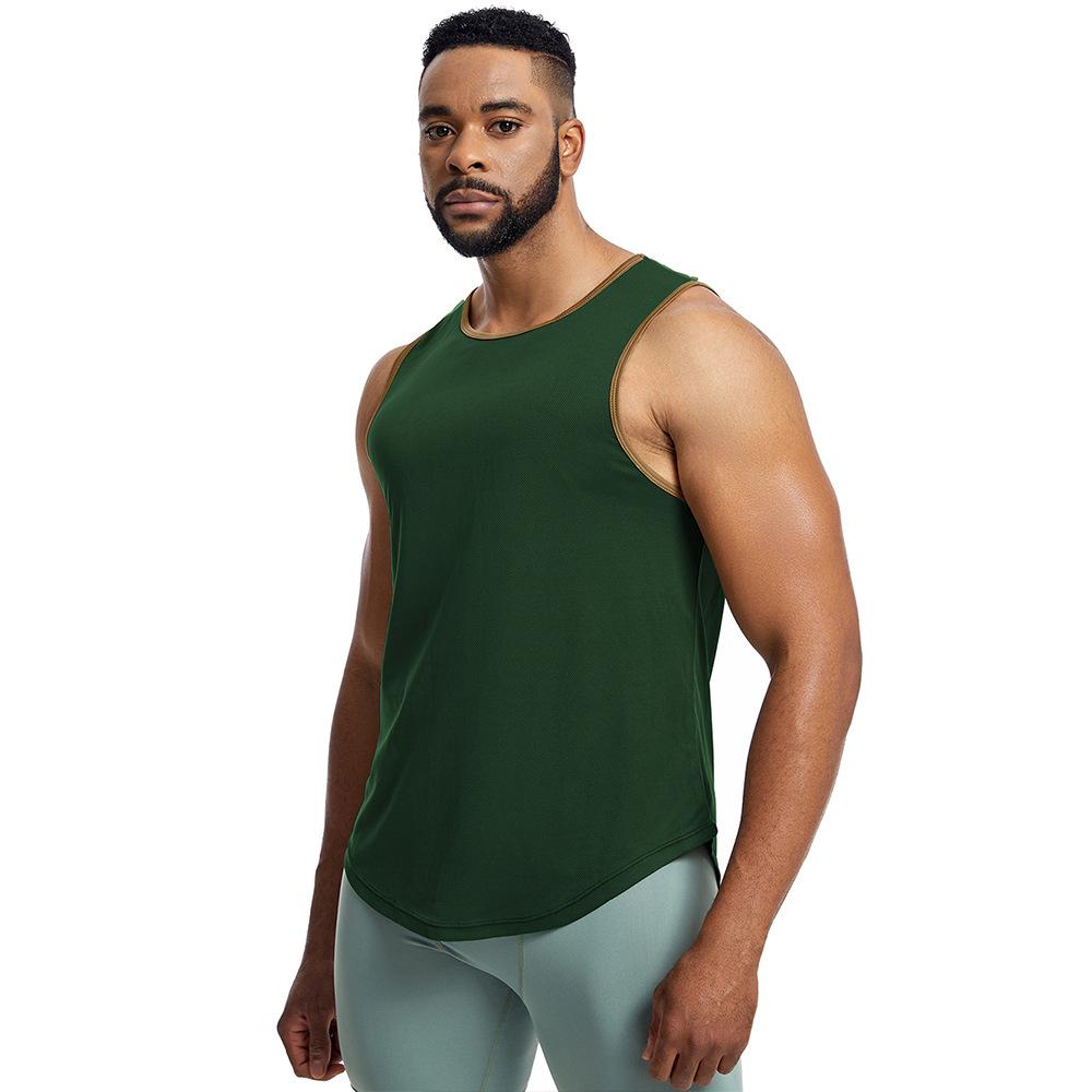 Men's Athletic Sleeveless Tank Tops Running Breathable Workout Vest for Gym Fitness Shirt