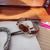 Niche Light Luxury Belt Women's Watch Retro Feeling Small Square Women's Watch Medium Antique Angora Red