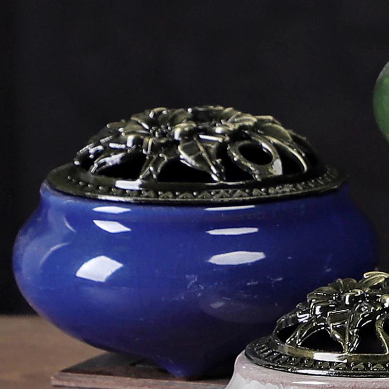 Y Ceramic Ice Cracking Incense Burner Coil Cone Stick Incense Burner Holder Home Ornaments Japanese Incense Burners Zen Decor