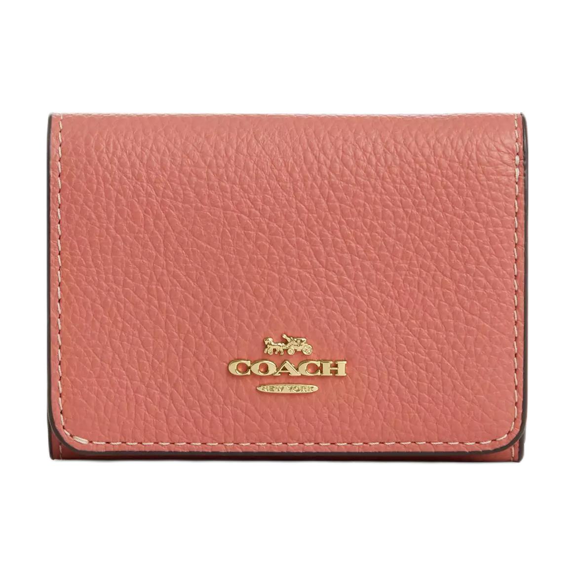 Coach Logo Litchi Grain Leather Wallet Women wallet Beige CAP30-IMSAS Sand