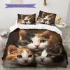 Calico Cat Pattern Bedding Home Decoration Birthday Gift (1 * duvet cover + 2 * pillowcase, without core)