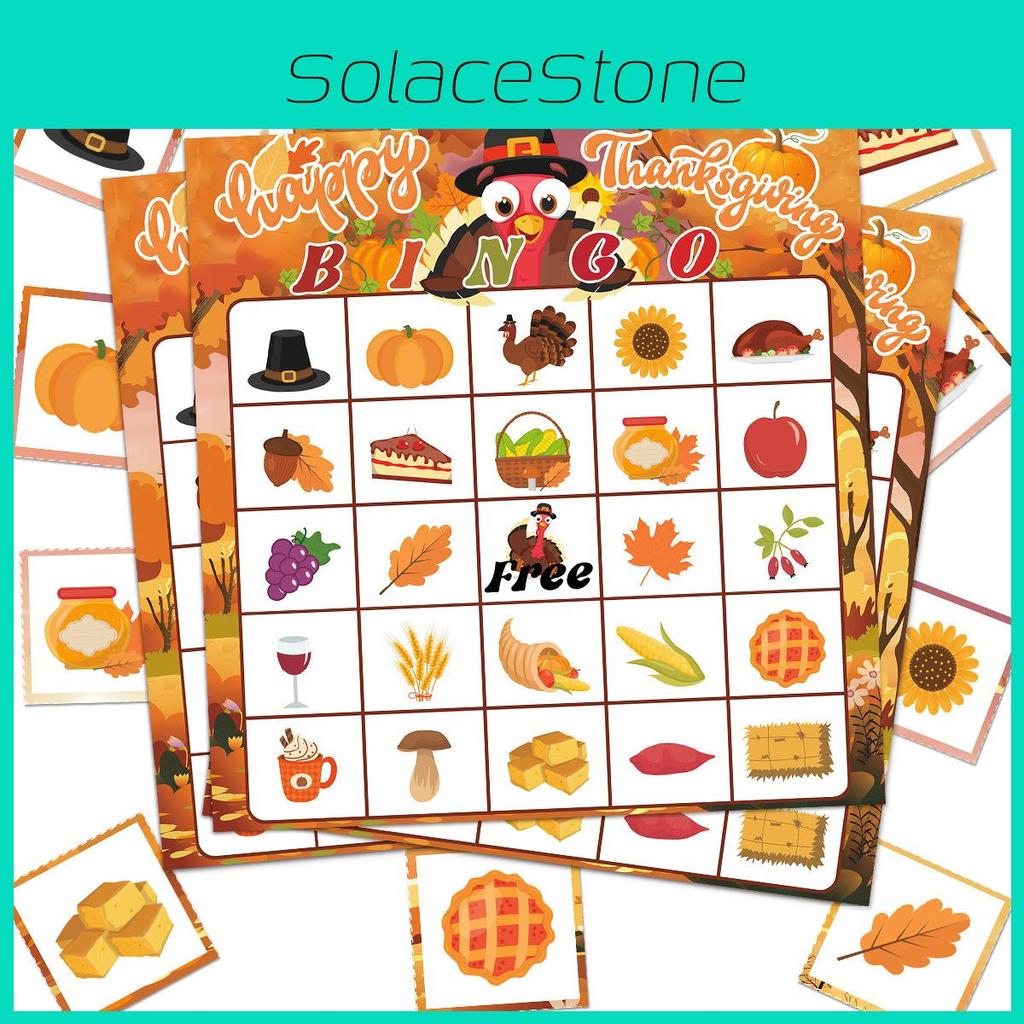 Party Thanksgiving Themed Fun Bingo Game Set With Paper Cards And Call Sheets