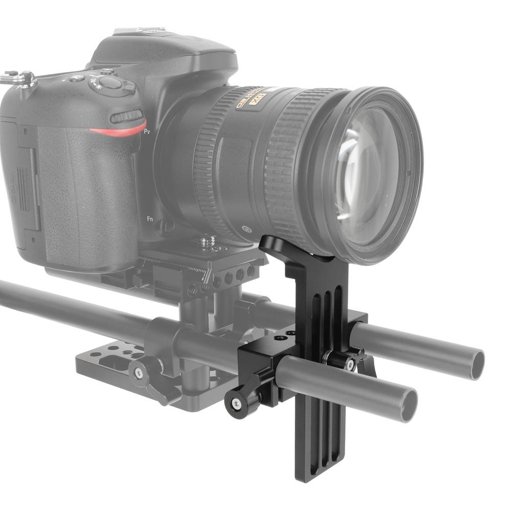 15mm Dual Rod Clamp Lens Holder with Y-Shaped Lens Support Bracket 3718 Universal 15mm Double Hole Rod Clamp