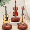 Mechanism Wind Up Musical Box Violin Music Box Miniature Musical Instrument Ornament Home Decors Creative Artware Gift