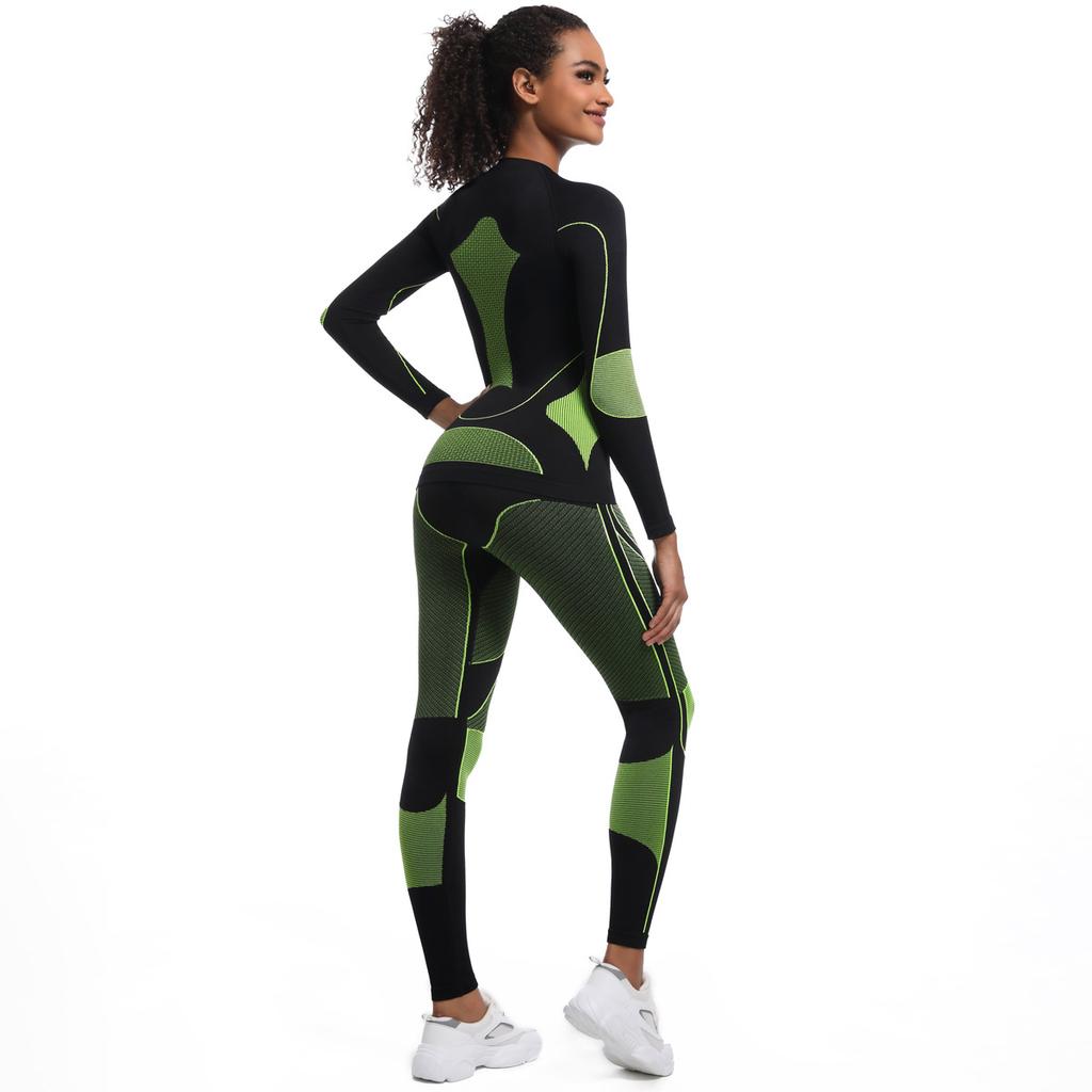 Seamless Tight-fitting High-elastic Long-sleeved Ski Wear Body-shaping Suit Sports Running And Cycling Yoga Wear For Women