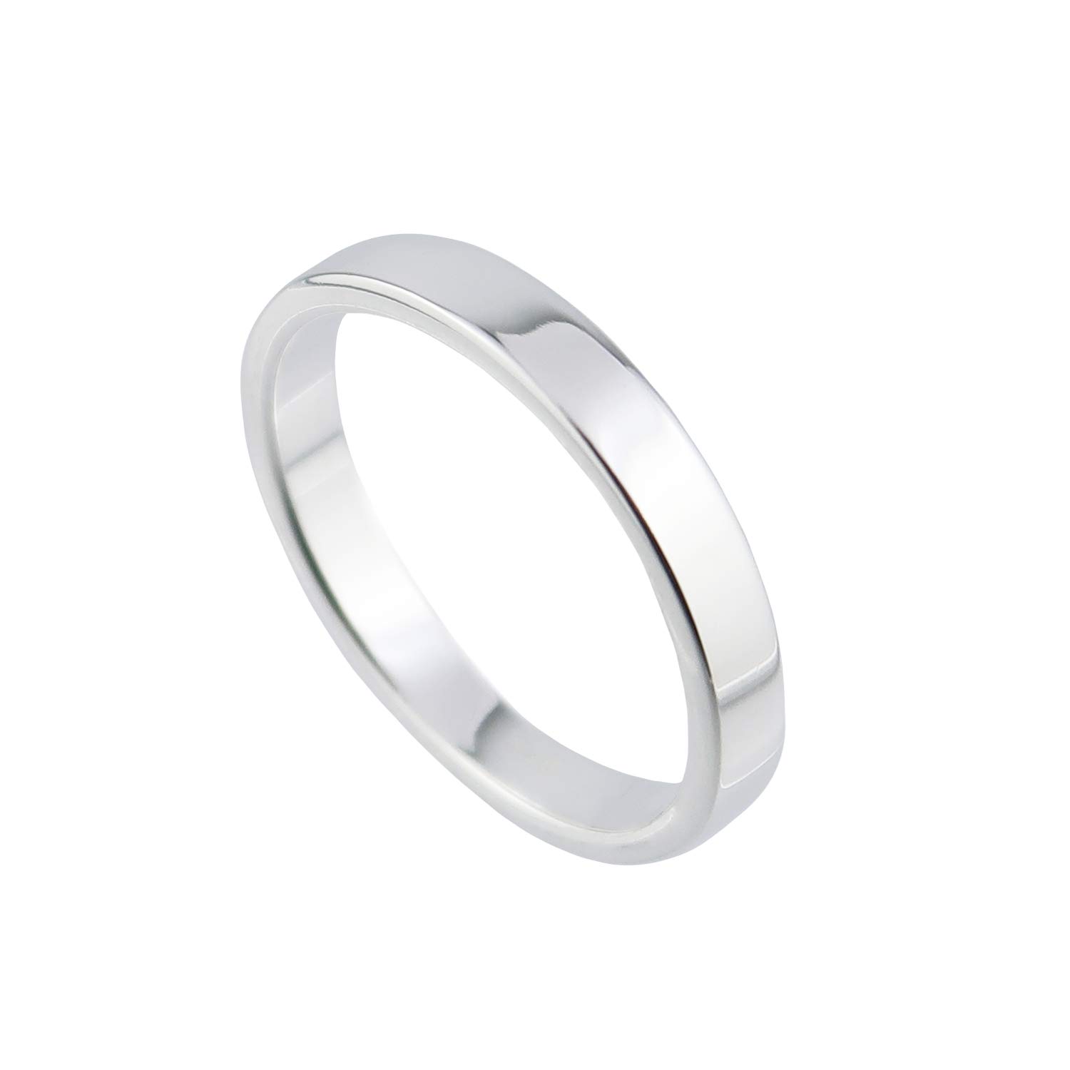 

Shinjuku Gin no Kura 3mm Wide Plain Flat Silver 925 Ring, Sizes 7-21 (Size 21), Men s and Women s, Simple Design