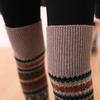Loose Socks Knitting Warm Acrylic Fiber Stretch Bohemia Style Socks for Daily Life