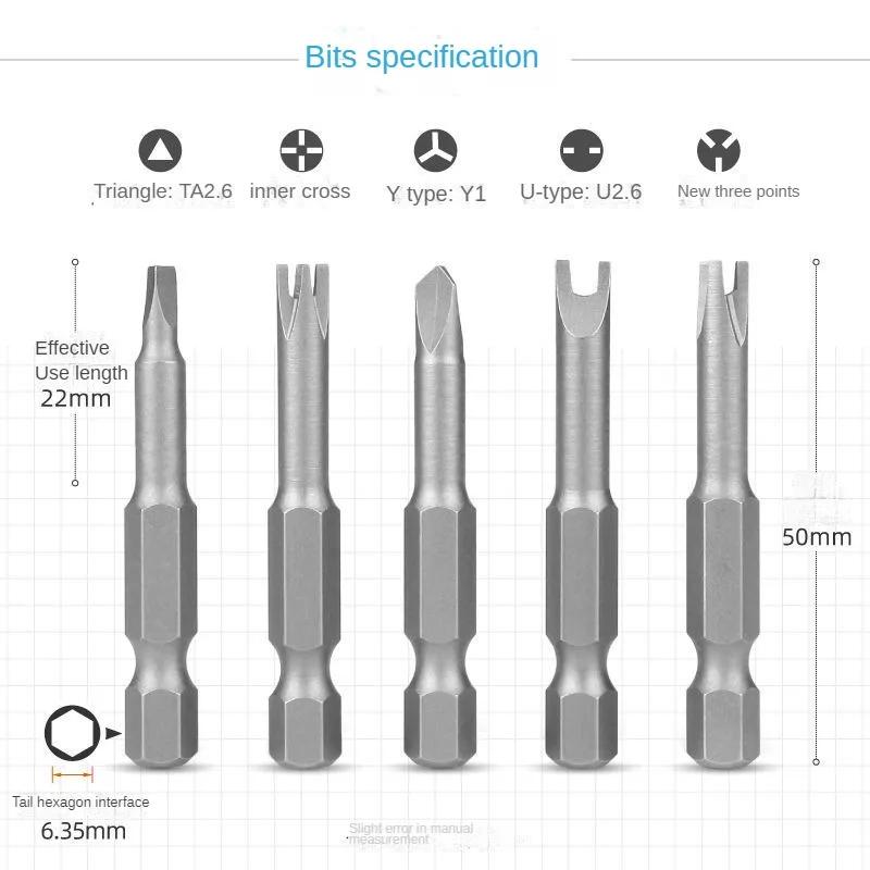Mini L-Shaped Torque Wrench Double Head Screwdriver Mini Socket Spanner 1/4'' 6.35mm Bits Screwdriver Bit Drill Set  Hand Tool