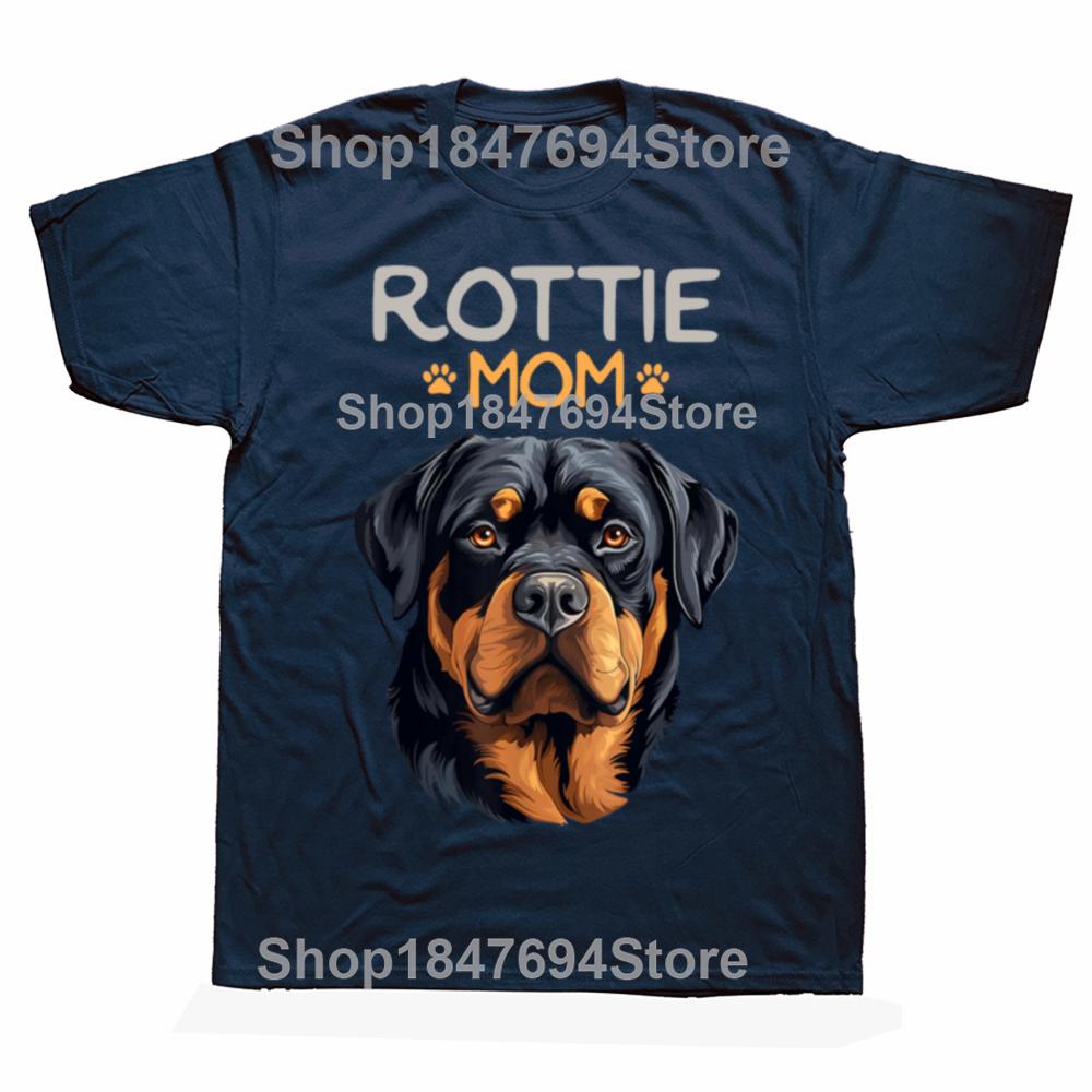 Rottweiler Mom Novelty Rottie Dog T Shirt Oversize Printed Casual Tee shirt Casual Short Sleeve Vintage Couples TShirt