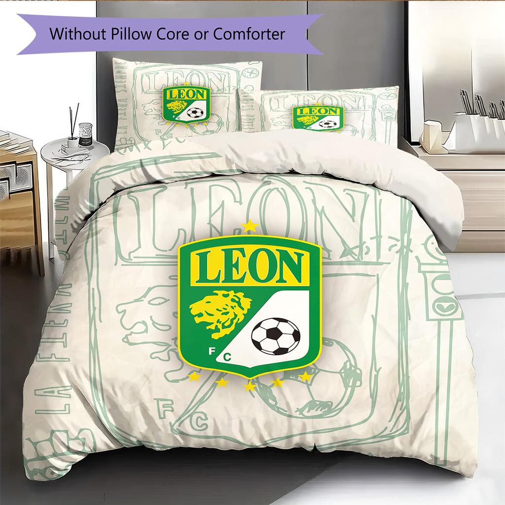 Club León Pattern Bedding Quilt Set Home Decoration Gift (1 * Duvet Cover + 2 * Pillowcase Without Core)