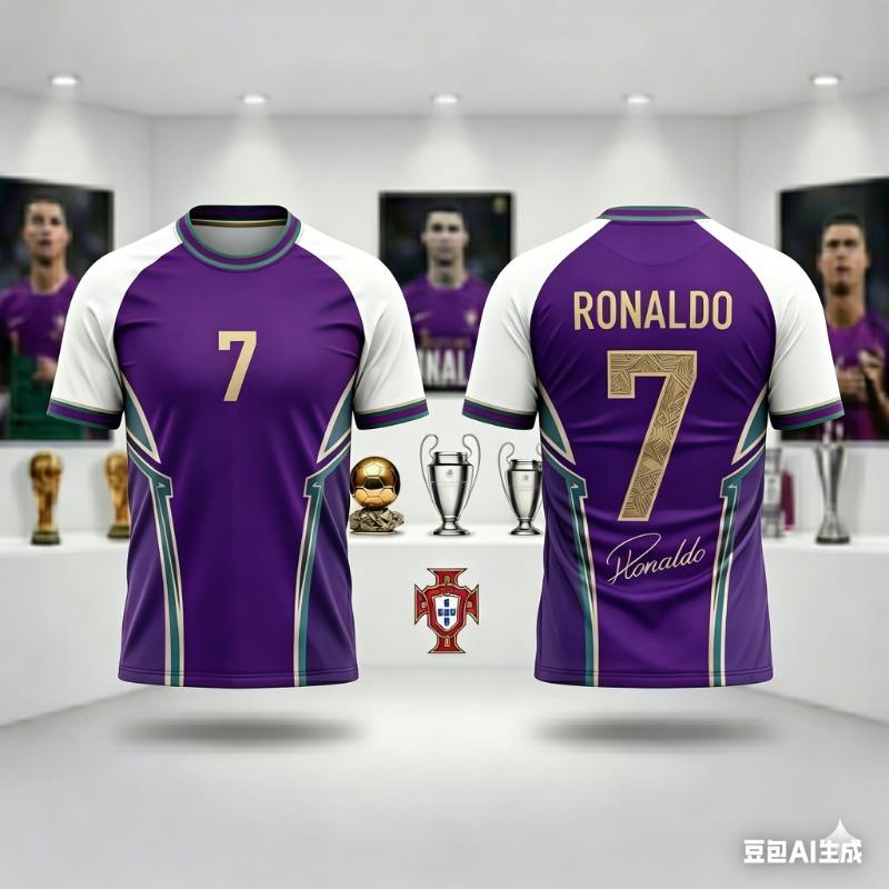 Nouveau Ronaldo 7 Portugal Maillot de Football femme Respirant Maillot de Football Rouge Blanc Vêtement de Sport Édition Fan Uniforme d'Entraînement