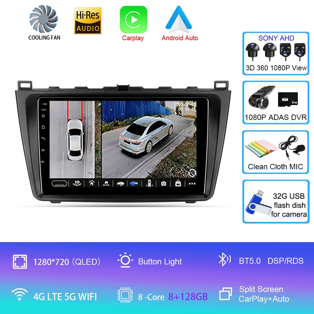Android 14 Car Radio For Mazda 6 II GH 2007 - 2012  Multimedia Video Player Navigation Stereo GPS No 2din 2 Din Dvd