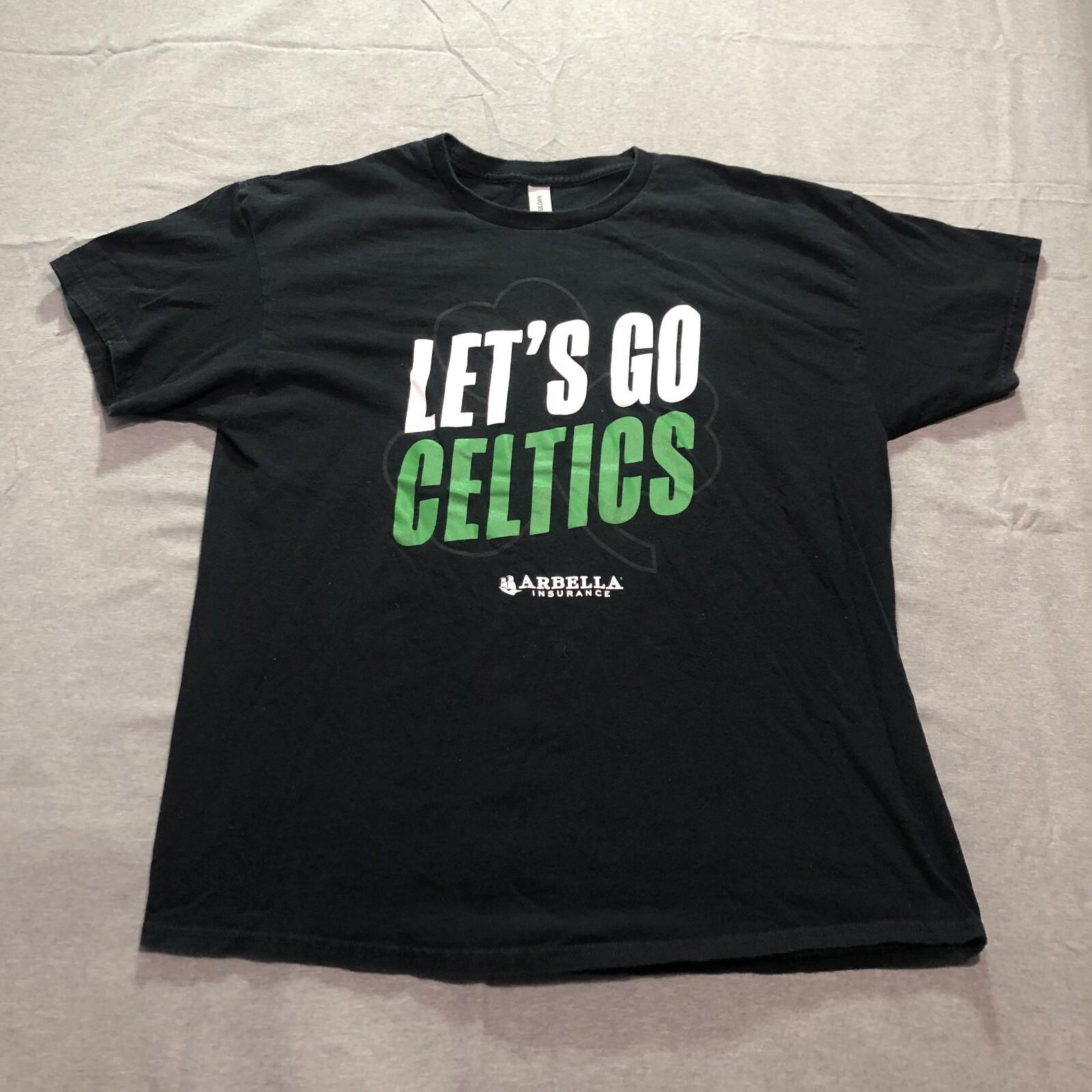 NBA Boston Celtics Basketball T Shirt Mens XL Graphic Let s Go Celtics Black Tee XL