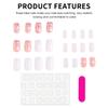 Valentine's Matte Square Press on Nails Natural Unbreakable Nail Simple Wear for Shopping Traveling Dating