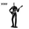 High-end Textured Decor Minimalist Black Resin Figurines, Modern Abstract Musician & Golfer Statues, Luxury Home Light Accents for Living Room