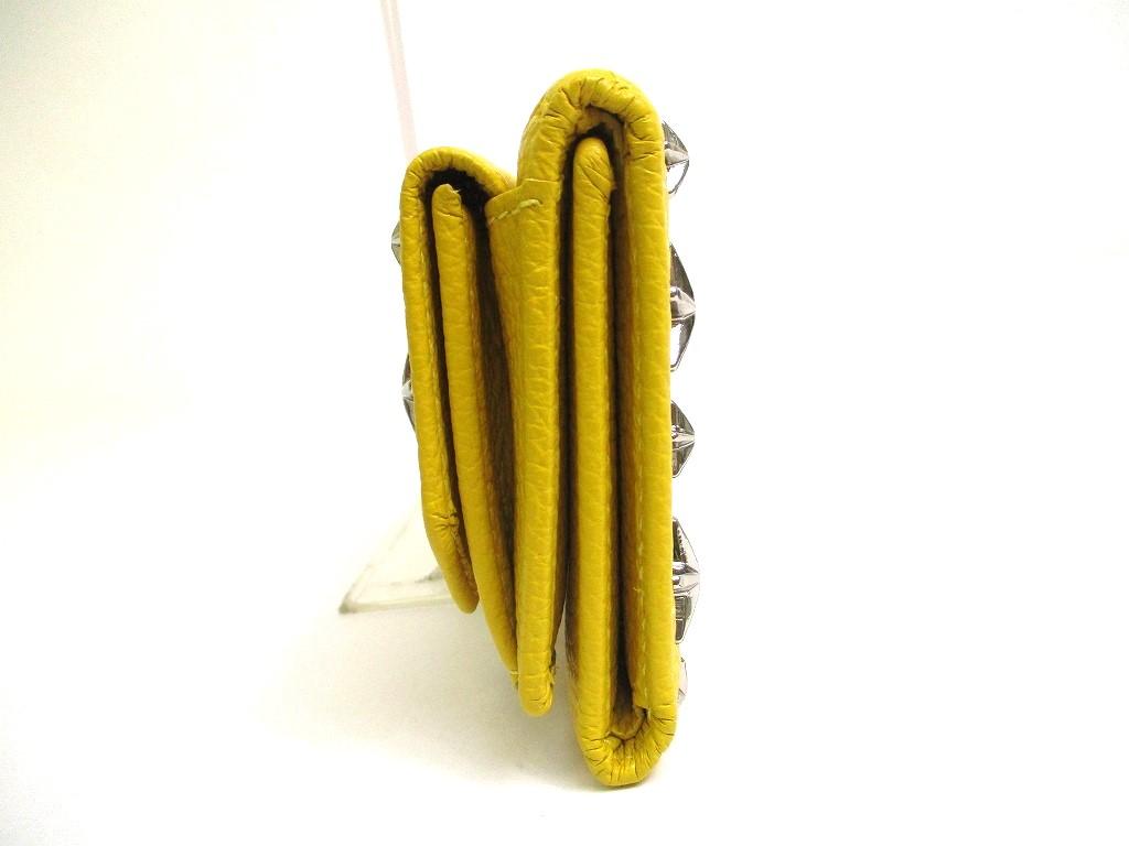 Authentic Jimmy Choo Plastic Stars Mustard Yellow Leather Trifold Wallet BFEALE #a619  Refurbished