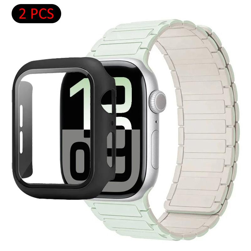 

Silicone Strap+Case For Apple Watch Ultra 3/2/1 49mm 11 10 46mm 42mm Magnetic Band iWatch 9 8 7 45mm 41mm 6 5 SE 44mm/40mm Cover Series 11 10 42MM