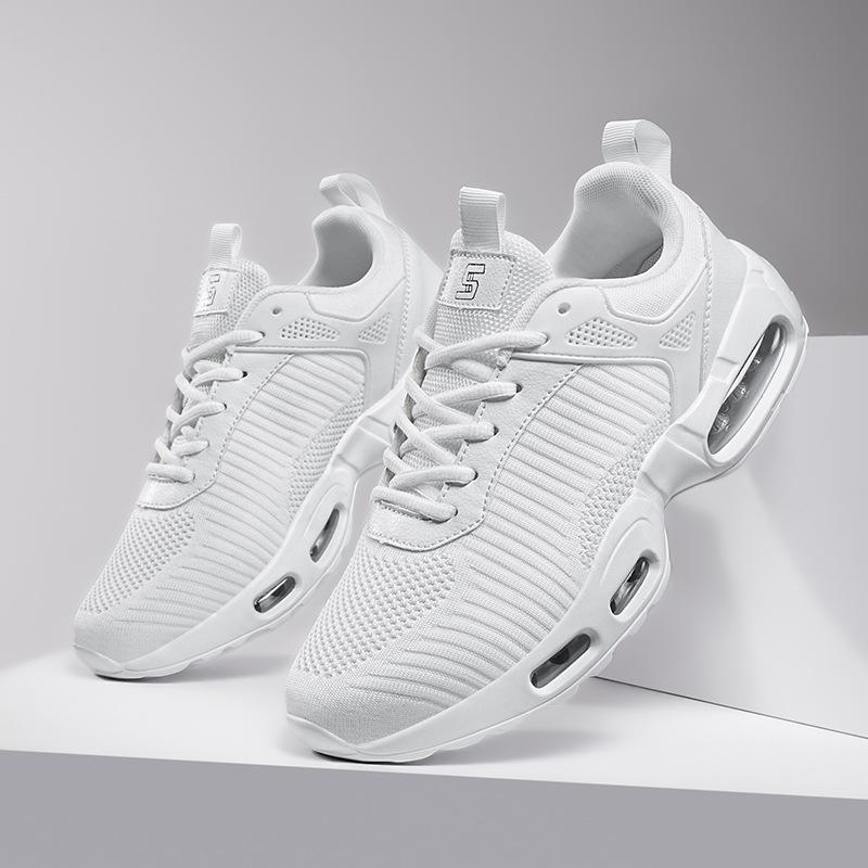 22 lässige Luftpolster-Sportschuhe mit gewebtem Obermaterial für Frühling und Herbst, bequem, atmungsaktiv, Laufschuhe, leicht und verschleißfest