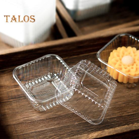 100Pcs Moon Cake Trays Waterproof Multipurpose BPA Free Durable Clear Golden Mooncake Holder for Mid-Autumn Festival