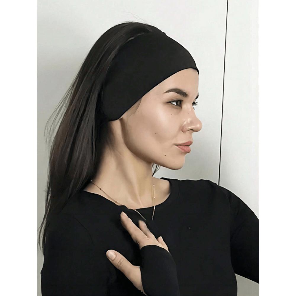 

1 Pc Solid Color Sports Yoga Headband, Sweat-Absorbing Hair Accessories, For Women, Fall, Travel, Hair Tools, Accessories Women, Hair Stuff,Fall,Hair чёрный