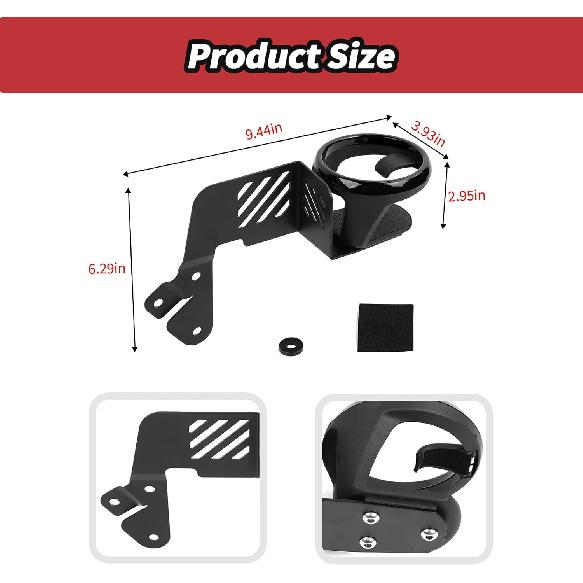JeCar Front Door Cup Holder Fit For 2018-2024 2025 Up Jeep Wrangler JL JLU Gladiator JT (Passenger Side)
