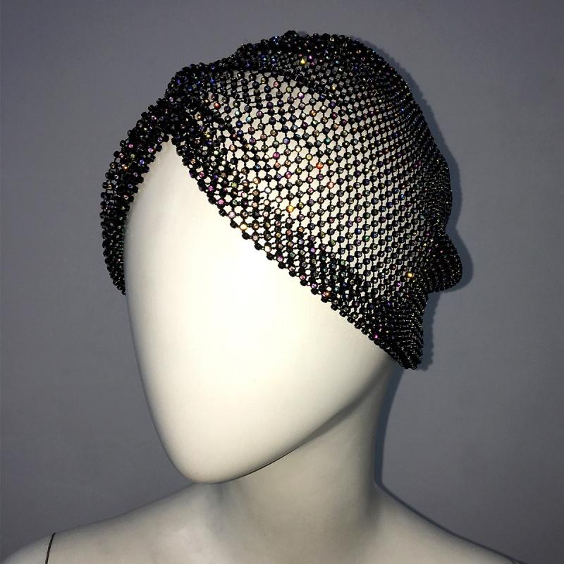 Fashion Hat Rhinestone Party Stretch Hat Christmas Dome Hat