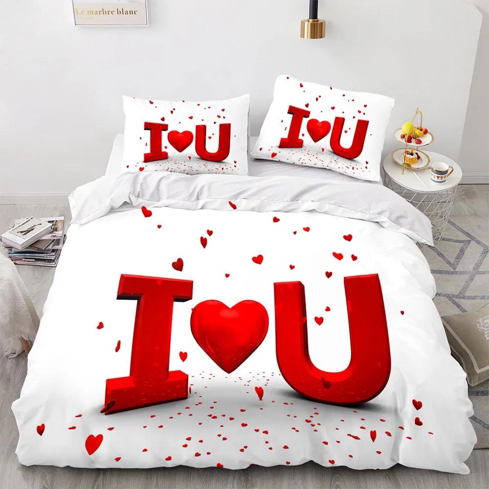 

Kis on The Lips Beding Sets Soft Duvet Cover Set 2/3pcs Couple Style LOve Quen Warm Comforter Set,Valentine s Day Gift Bed Linen Set Double 100*200cm Single