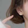Silver Color Butterfly Flower Bow Zircon Earrings Women Luxury  Gorgeous Jewelry Accessories