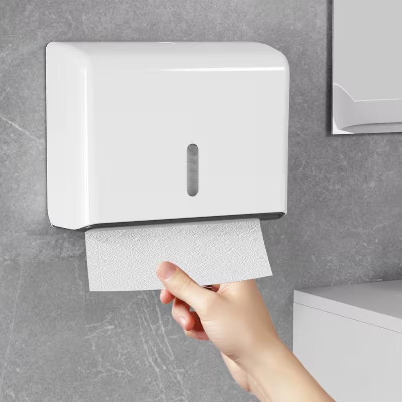 Wall-Mounted Large-Capacity 200-Sheet Hand Towel Tissue Box with Free No-Drill Installation Accessories for Bathroom