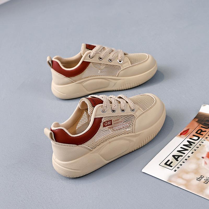 

Дышащие сетчатые кроссовки женская летняя обувь 2024 новые одинарные сетчатые туфли студенческие сетчатые туфли папины туфли 21 35 красный