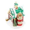 Xmas House Figurine Trinket Box Hinged Collectible Rhinestones Jeweled Painted Enameled Jewelry Ring Holder Box