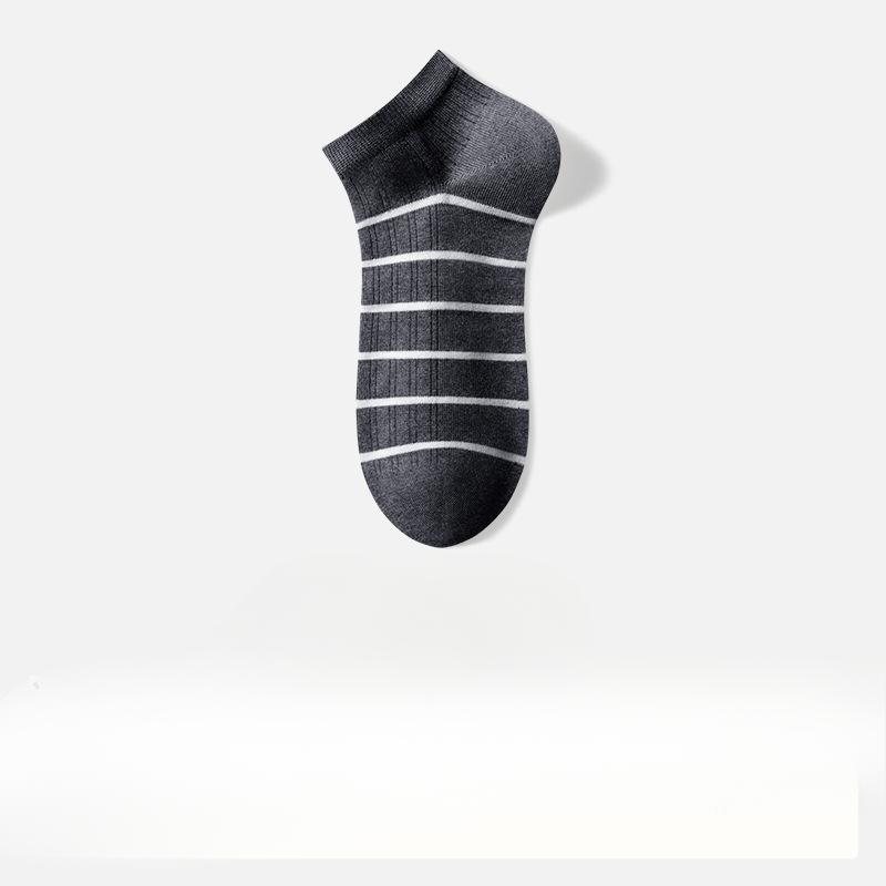 Men's Summer Thin Leisure Stripe Cotton Deodorant Sweat Absorption Antibacterial Socks