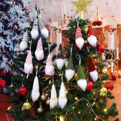 Christmas Gnome Ornaments Plush Faceless Doll Xmas Tree Hanging Decoration for Holiday Home Tree Decor