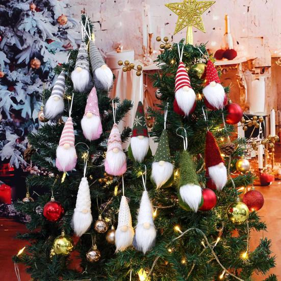 Christmas Gnome Ornaments Plush Faceless Doll Xmas Tree Hanging Decoration for Holiday Home Tree Decor