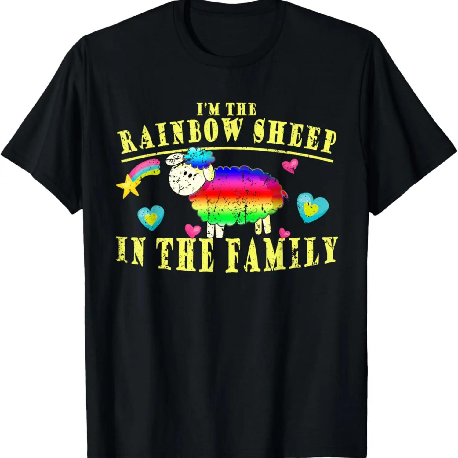 

Gay Pride Rainbow Sheep In The Family T Shirt Coming Out XXXXXL