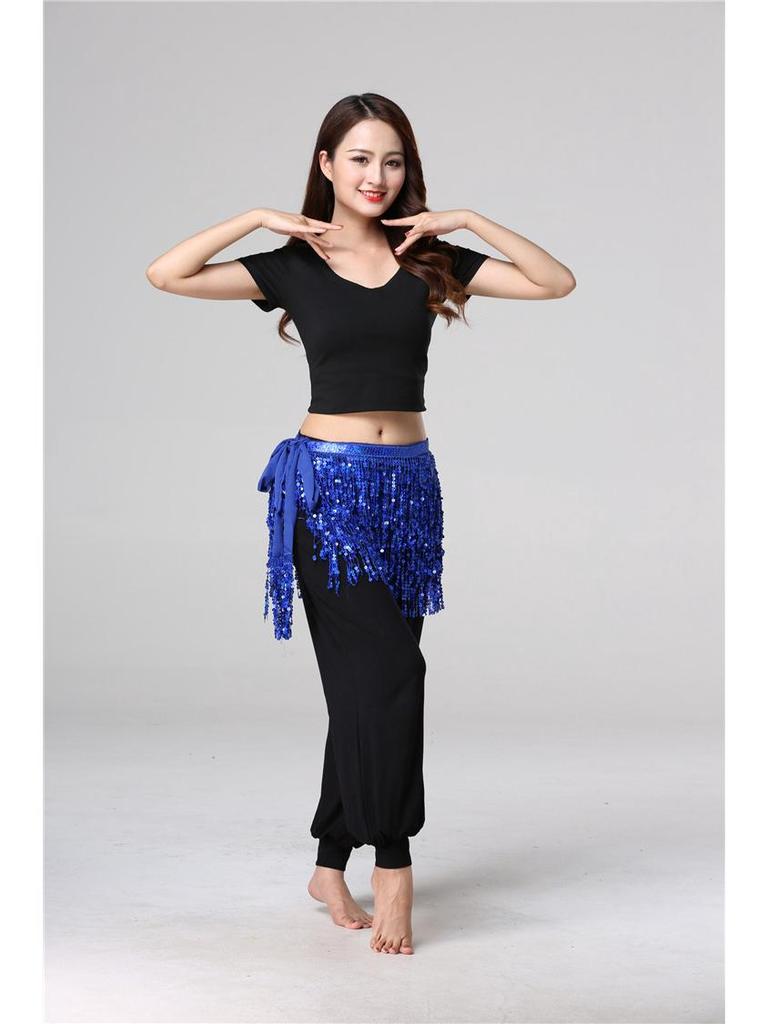 Halloween Belly Dance Costume with Sequin Tassels and Hip Scarf Waist Chain