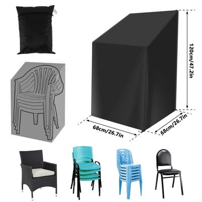 Stacked Chair Dust Cover with Storage Bag Waterproof Chair Covers Outdoor Garden Patio Furniture Protector Cover Chair Sofa