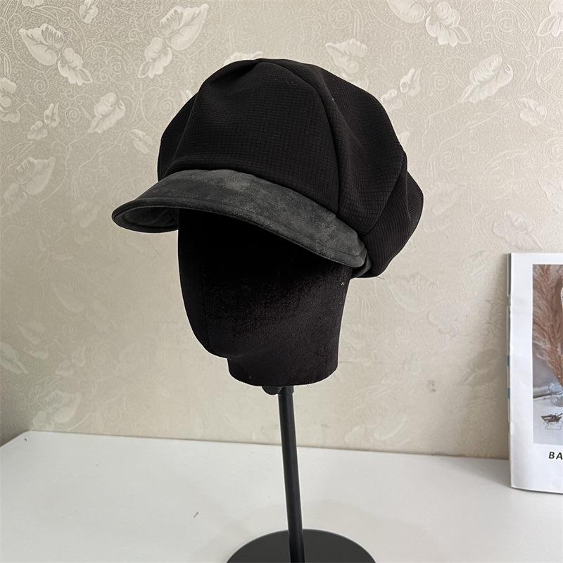 Cloud beret women's autumn and winter British retro star anise hat can be worn before and after the face small leather cap