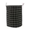 Household Dirty Clothes Basket, Toy Storage Bucket, Grid Fabric Large Foldable Waterproof Storage Basket