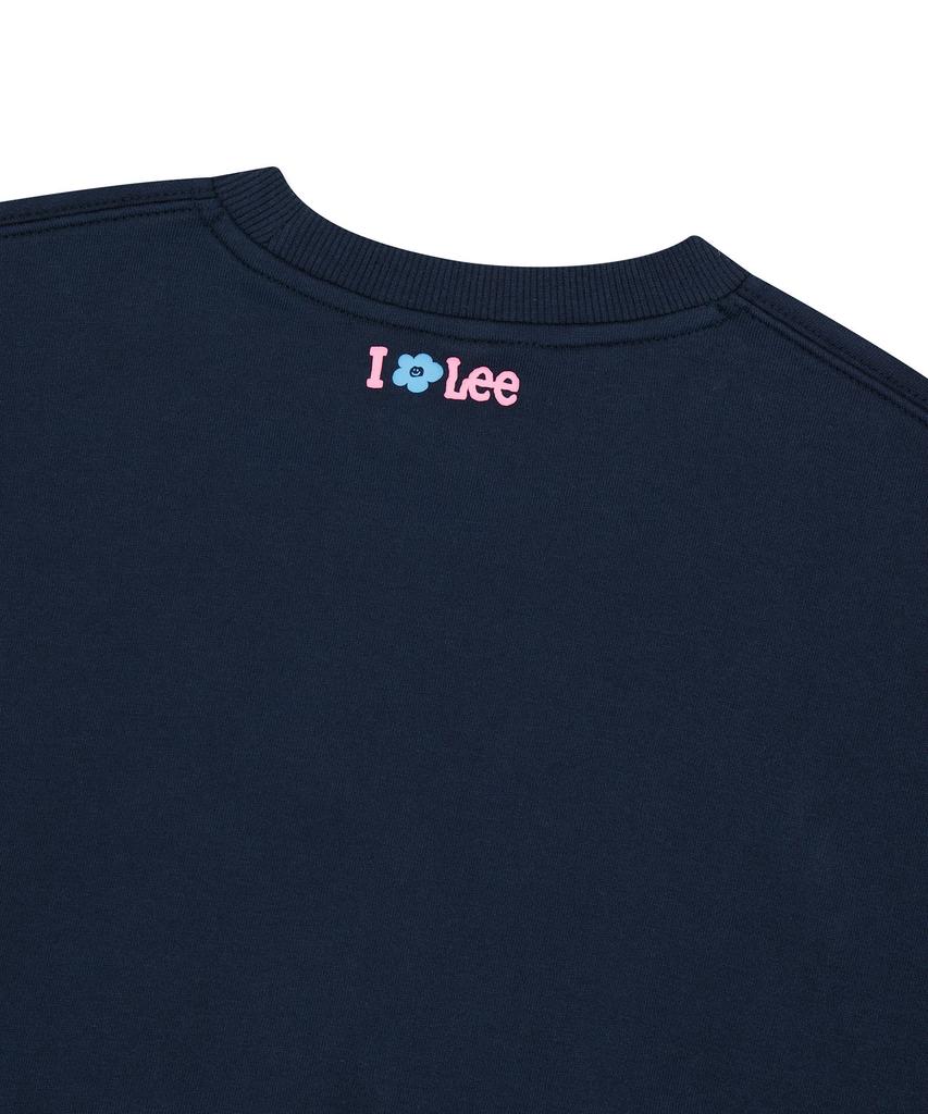 WACKY WILLY [Wacky Willy X Lee] Women'S I-Lil-Lil-Lil Graphic Crop Sweatshirt Navy