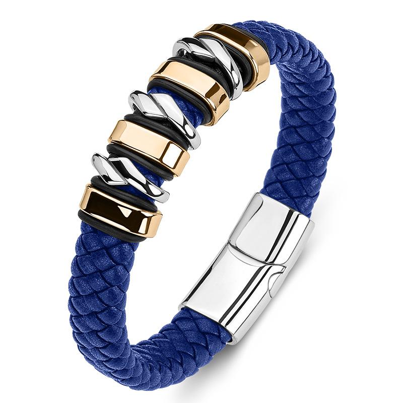 2026 European and American Men's Genuine Leather Trend High-end Bracelet, Woven Leather Bracelet