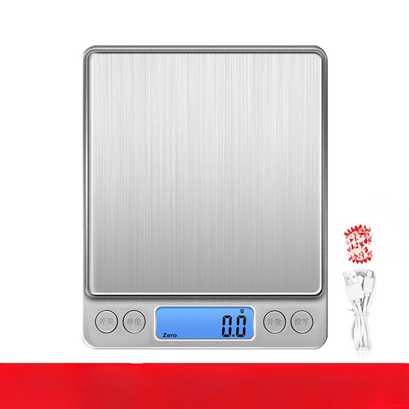 Kitchen Scale Coffee Scale Small Household Food Grams Weight Scale Food Baking Stainless Steel Grams